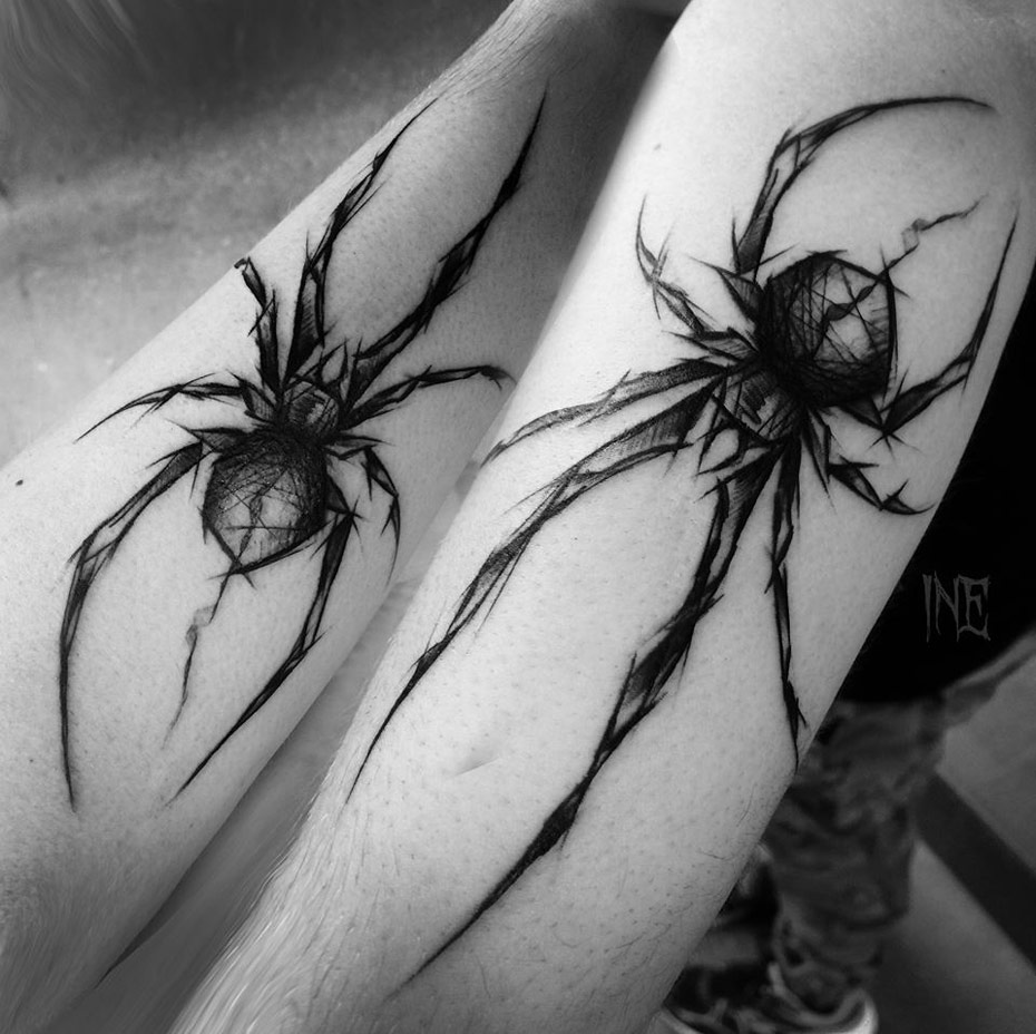 930x928 Sketch Spider Forearm Tattoo Best Tattoo Design Ideas - Sketch Tattoo