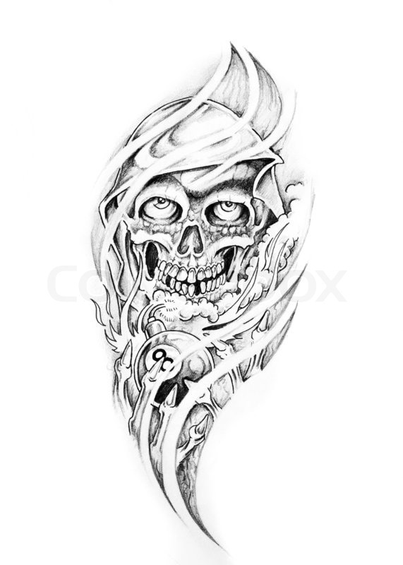 571x800 Sketch Of Tattoo Art, Monster Stock Photo Colourbox - Sketch Tattoo Art