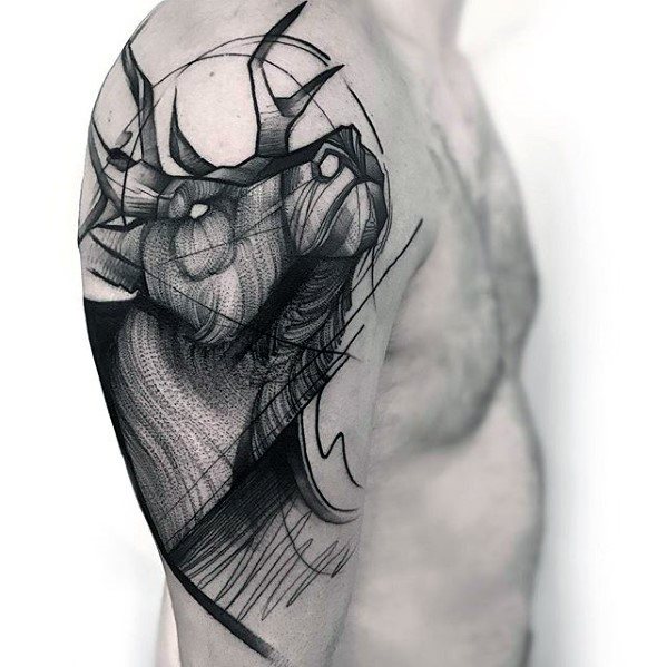 599x599 60 Sketch Tattoos For Men - Sketch Tattoo Art