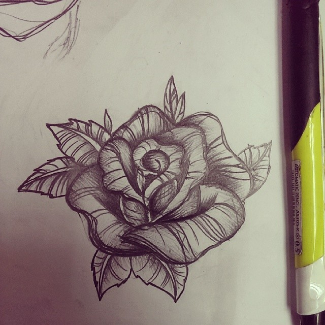 640x640 Quick Sketch Of Rose - Sketch Tattoo Shop