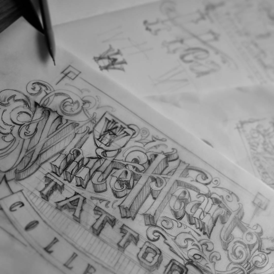 1080x1080 Signwriting Amp Design On Twitter Sketch For Gold Leaf Tattoo Shop - Sketch Tattoo Shop