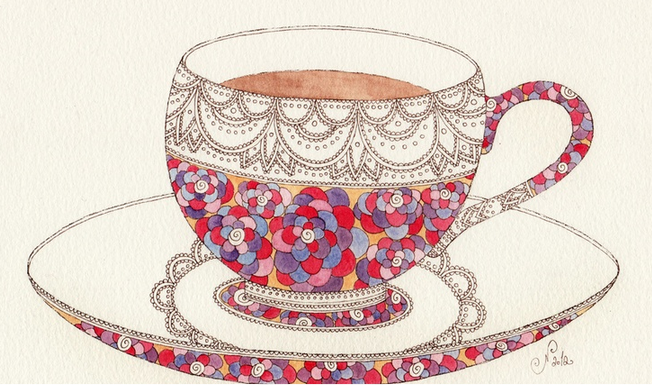 652x385 Cake Sketching Highteas, Tea Cup Sketch - Sketch Tea Cup