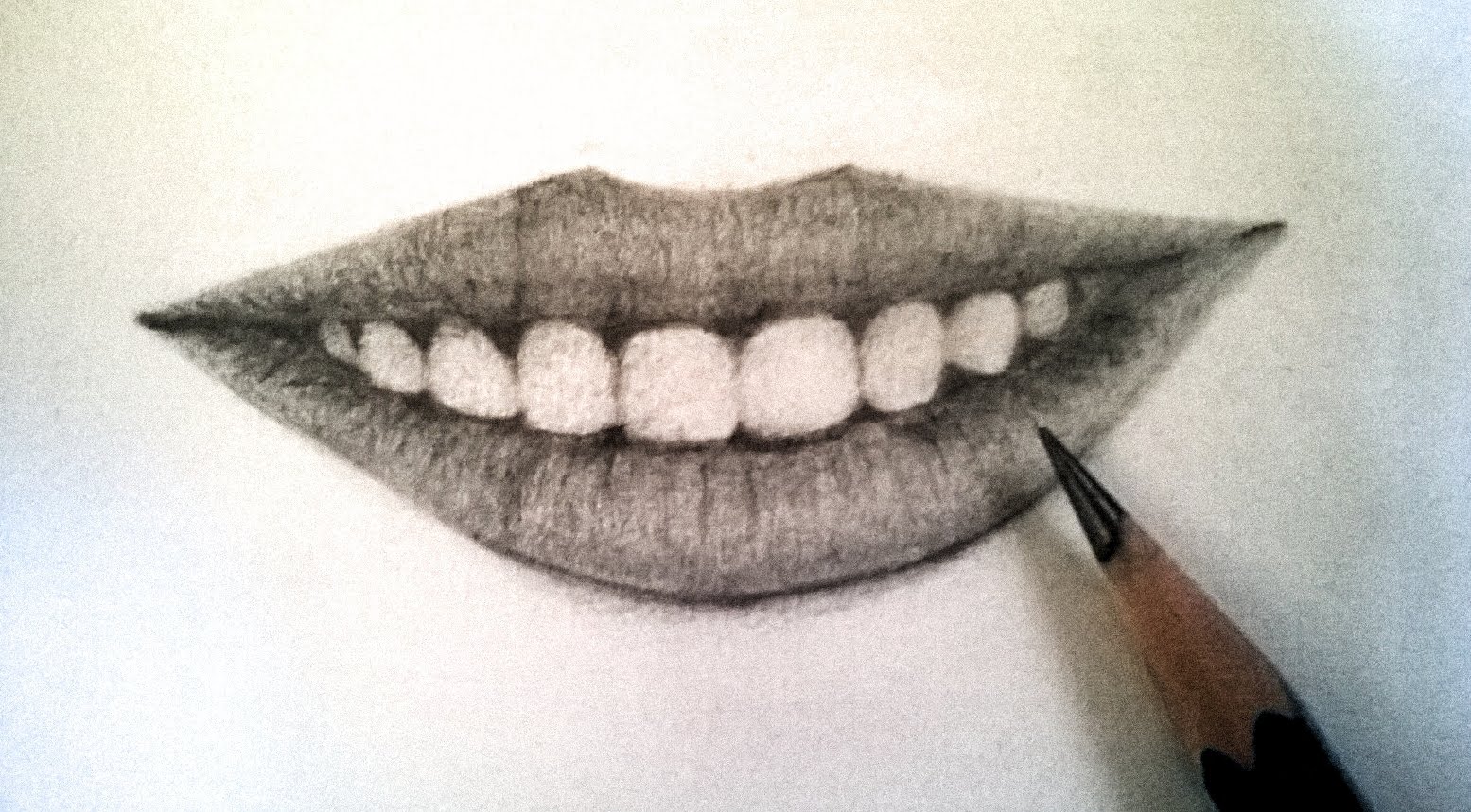 1555x859 How To Draw Realistic Lips Using Pencil Teeth And Lips With - Sketch Teeth