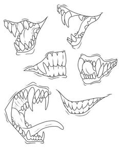 How To Draw A Mouth With Sharp Teeth