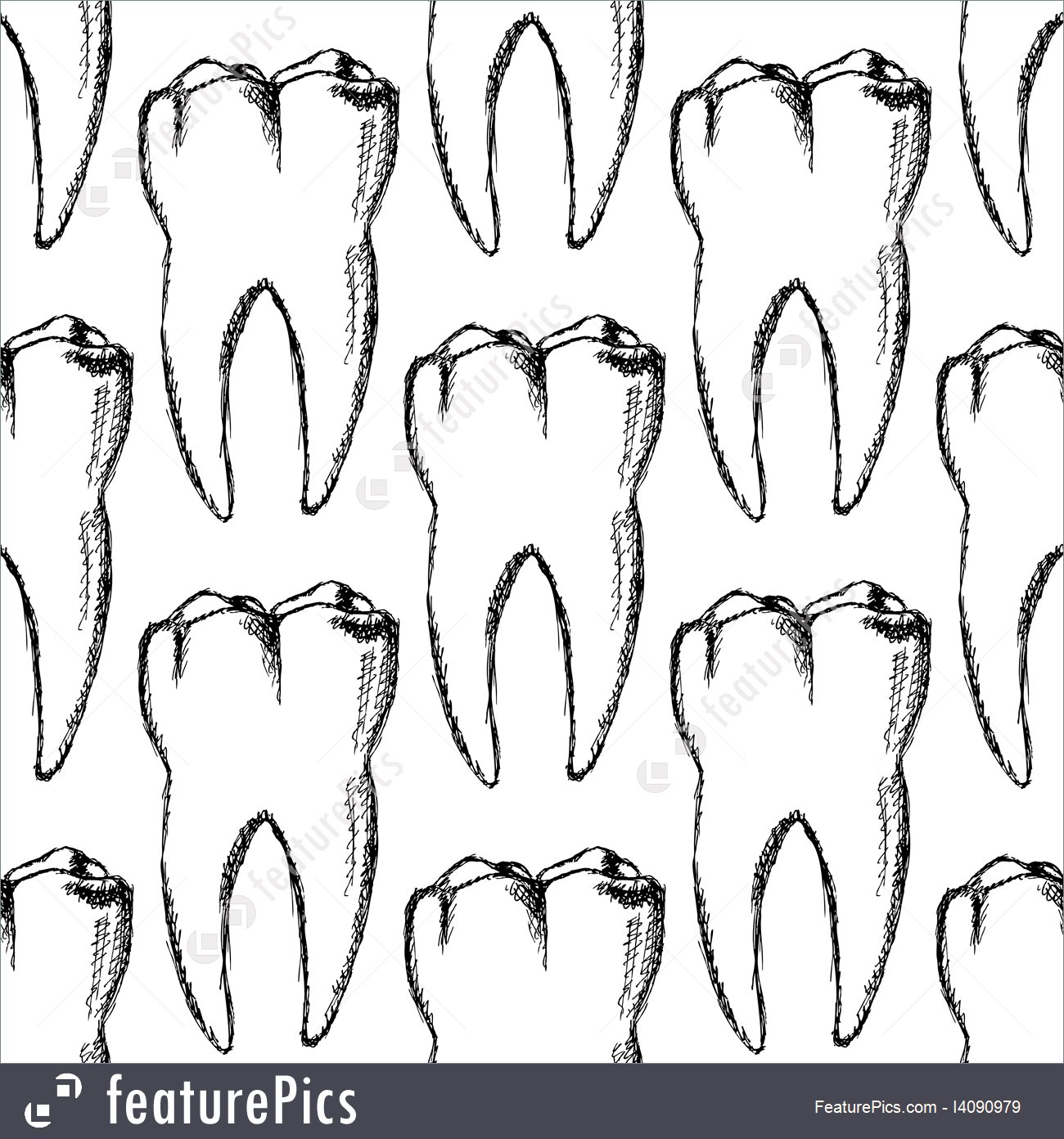 1300x1392 Sketch Teeth Pattern - Sketch Teeth