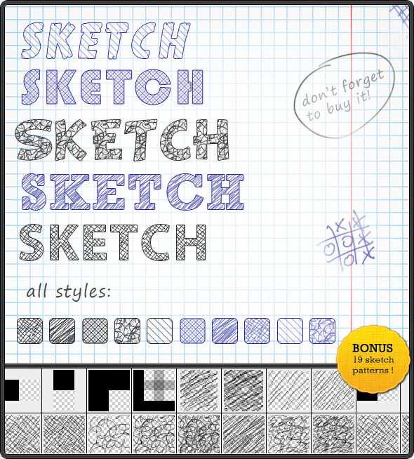 590x654 Sketch Text Styles By Eucalyptuss Graphicriver - Sketch Text