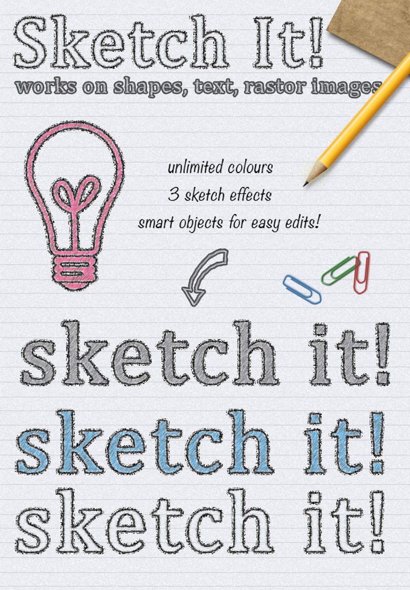 800x1152 Ultimate Text Effects Psd Bundle - Sketch Text