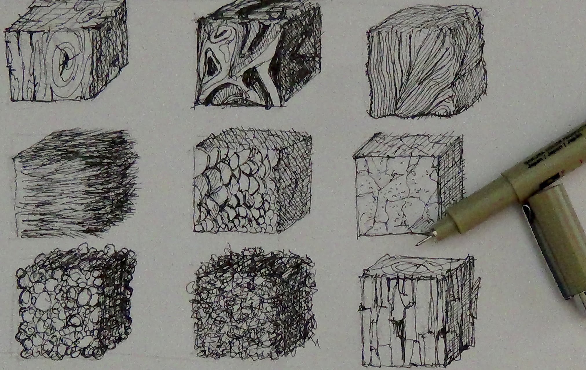 2024x1278 Pen And Ink Drawing Tutorials How To Create Realistic Textures - Sketch Texture