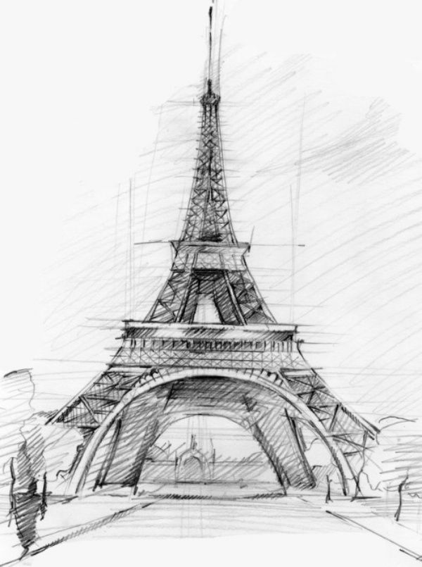 600x805 Eiffel Tower Image Drawing Drawing Skill - Sketch The Eiffel Tower
