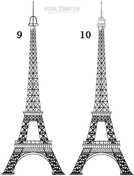 455x600 How To Draw The Eiffel Tower (Step By Step Pictures) Cool2bkids - Sketch The Eiffel Tower