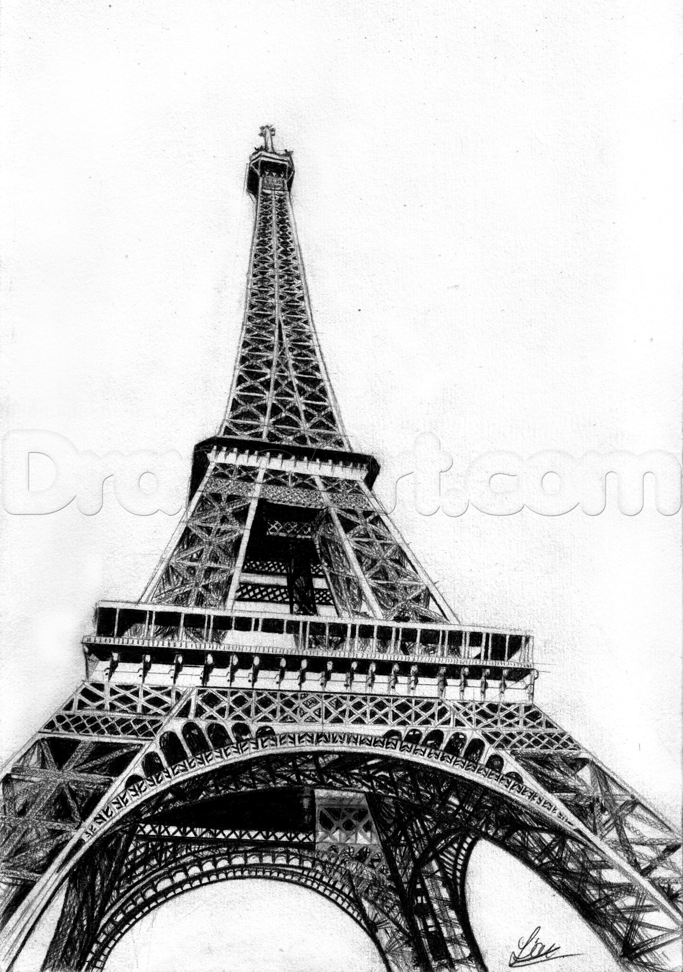 2390x3400 How To Draw The Eiffel Tower, Step By Step, Buildings, Landmarks - Sketch The Eiffel Tower