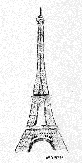 348x688 Sketches For 2014, Number 19 Eiffel Tower Art Fn - Sketch The Eiffel Tower