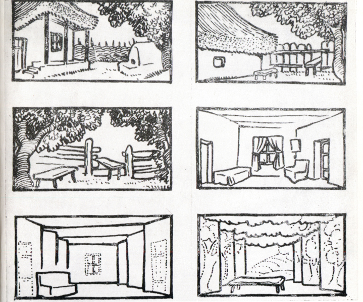 719x600 Sketch For Scene Designs For Countryside Theatre Victor Ion Popa - Sketch Theatre