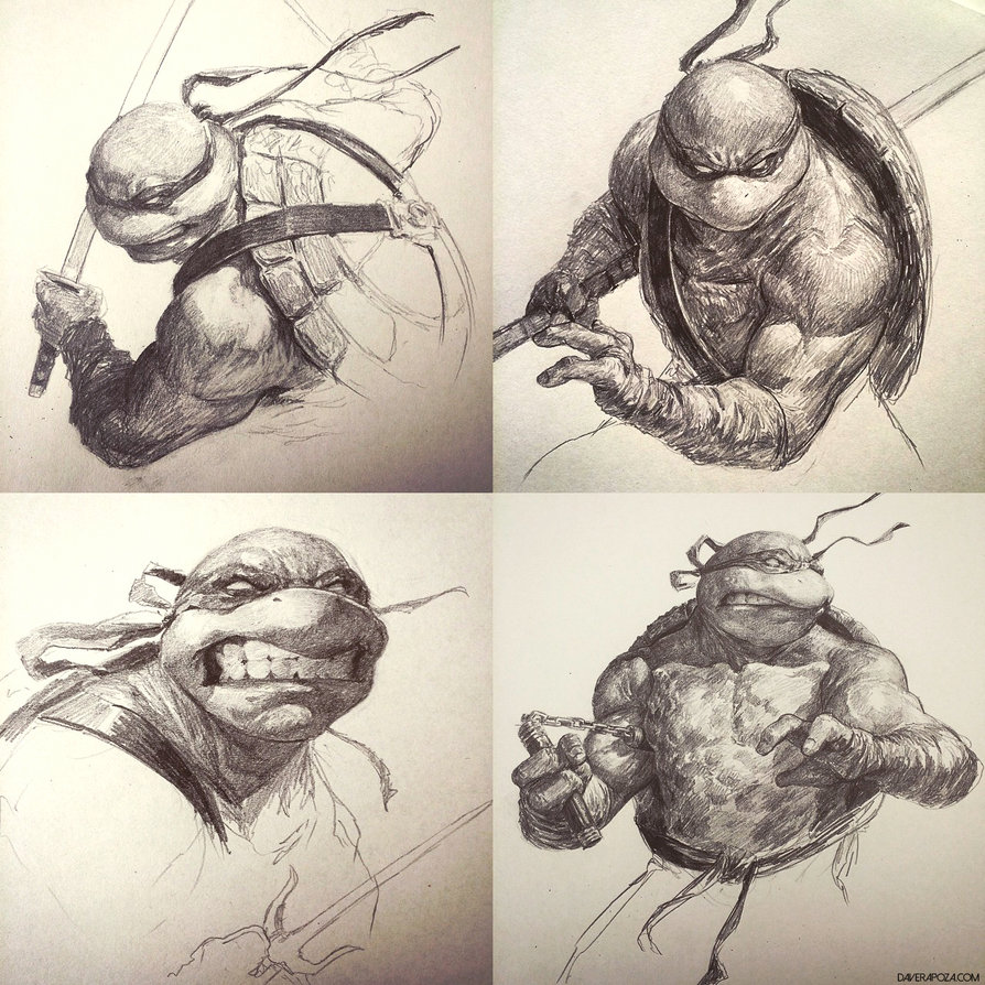 894x894 Tmnt Sketch Collection! By Daverapoza - Sketch This Deviantart