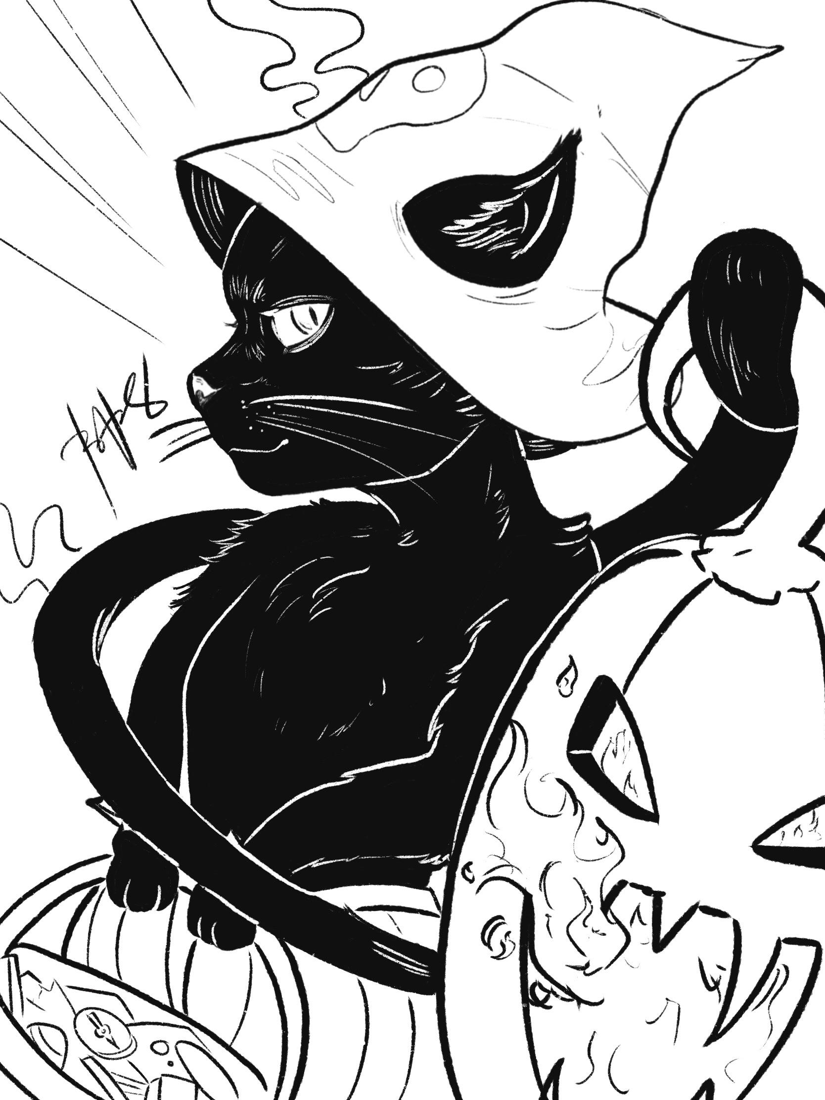 1668x2224 Black Cat Flicker Sketch To Complete The Set. Vainglorygame - Sketch To Cat
