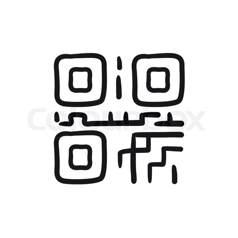 800x800 Qr Code Vector Sketch Icon Isolated On Background. Hand Drawn Qr - Sketch To Code