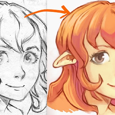 380x380 Pencil To Digital Painting - Sketch To Paint