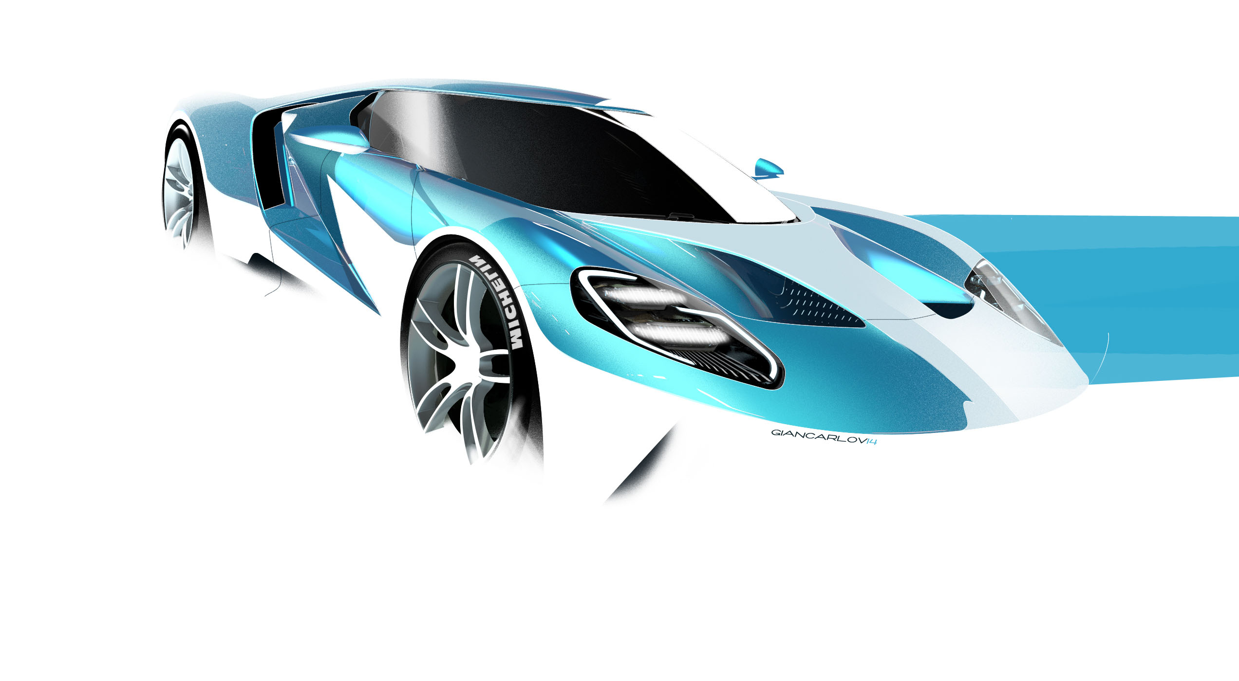 2544x1400 2017 Ford Gt From Concept Sketch To Reality News - Sketch To Reality