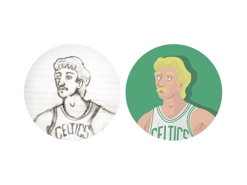 800x600 Larry Bird - Sketch To Vector