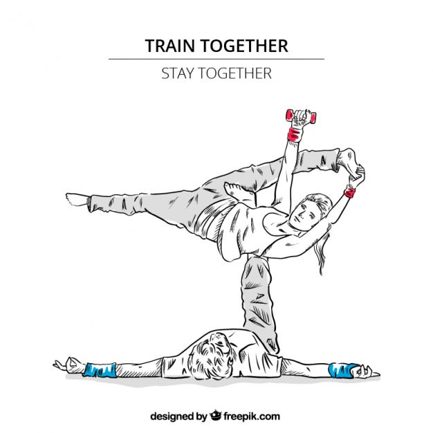 626x626 Sketch Training Couple Vector Free Download - Sketch Training