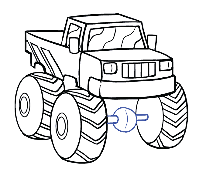 678x600 How To Draw A Monster Truck In A Few Easy Steps Easy Drawing Guides - Sketch Truck