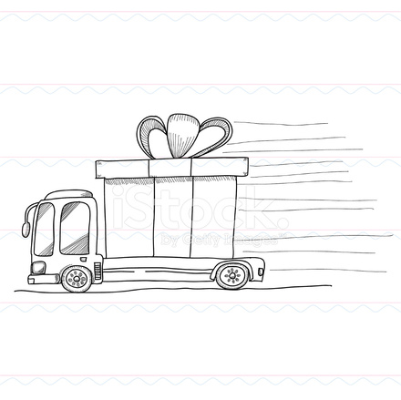 440x439 Sketch,truck, Gifts, Shipping Stock Vector - Sketch Truck
