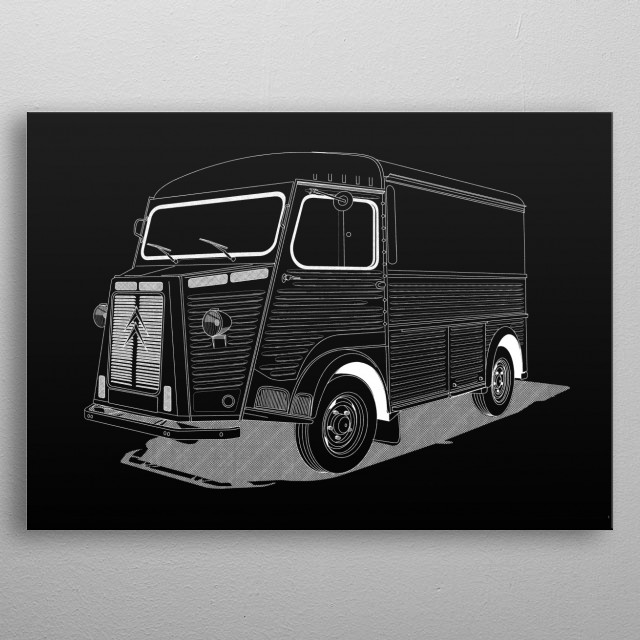 640x640 Sketch Truck Black And White By Popculart Metal Posters - Sketch Truck