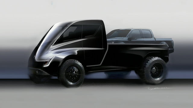 640x360 Tesla Pickup Truck Sketch, Size, Details, Performance Digital - Sketch Truck
