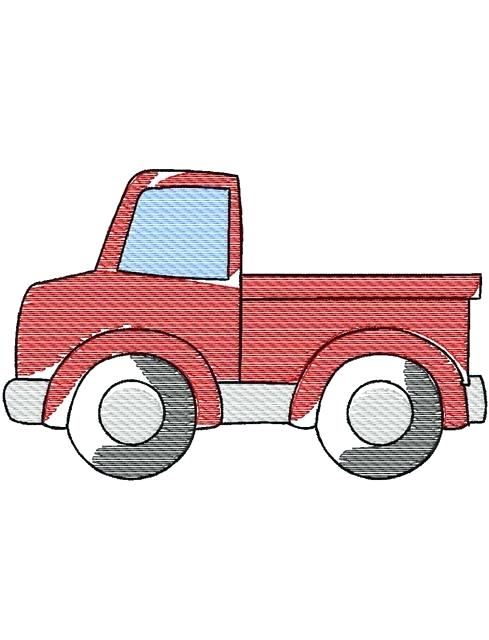 489x640 Truck Sketch Embroidery Design Girl Boy Pick Up Easy Screenshoot - Sketch Truck