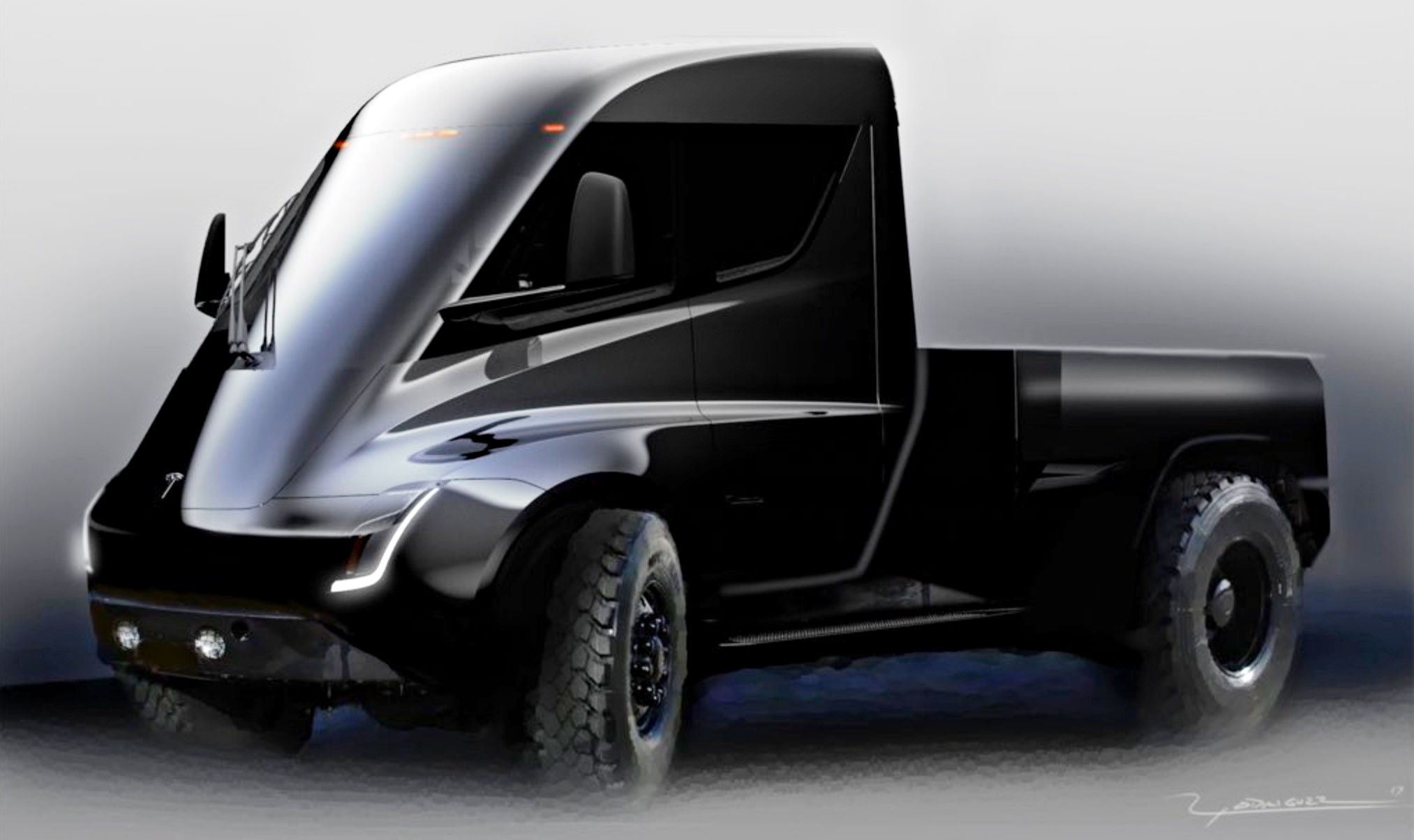 2026x1204 Tesla Pickup Truck Sketch - Sketch Truck