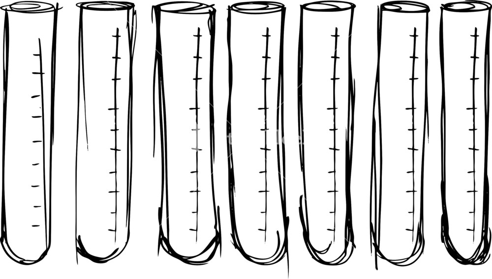 1000x568 Sketch Of Test Tube. Vector Illustration Royalty Free Stock Image - Sketch Tube