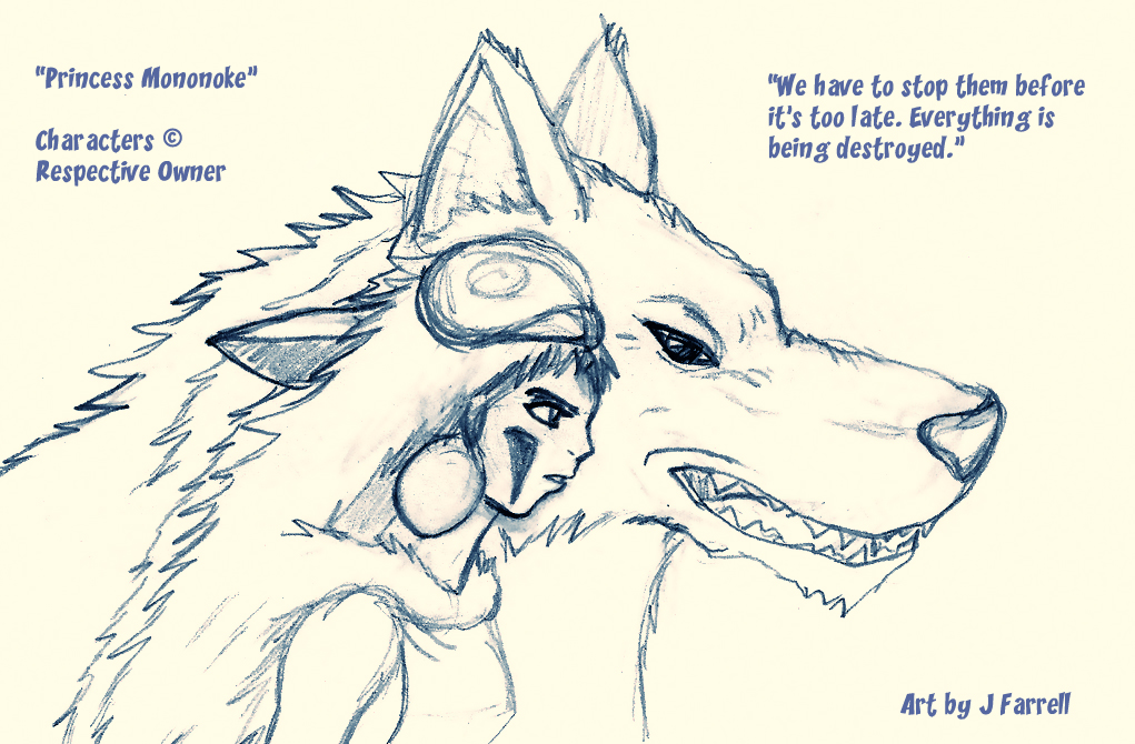 1021x670 Sketch Tuesday Princess Mononoke By Darkmane Of Shadow Mountain - Sketch Tuesday