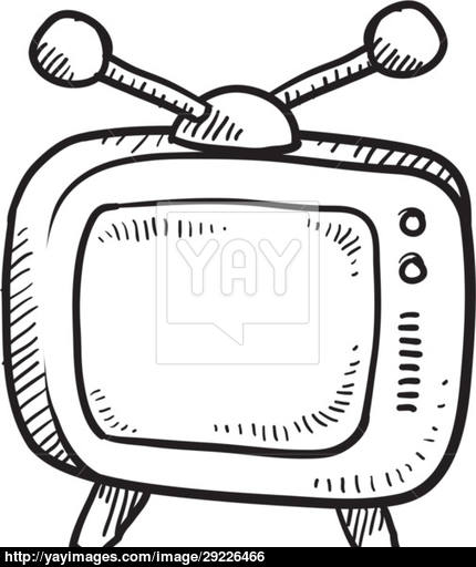 430x512 Retro Tv Sketch Vector - Sketch Tv