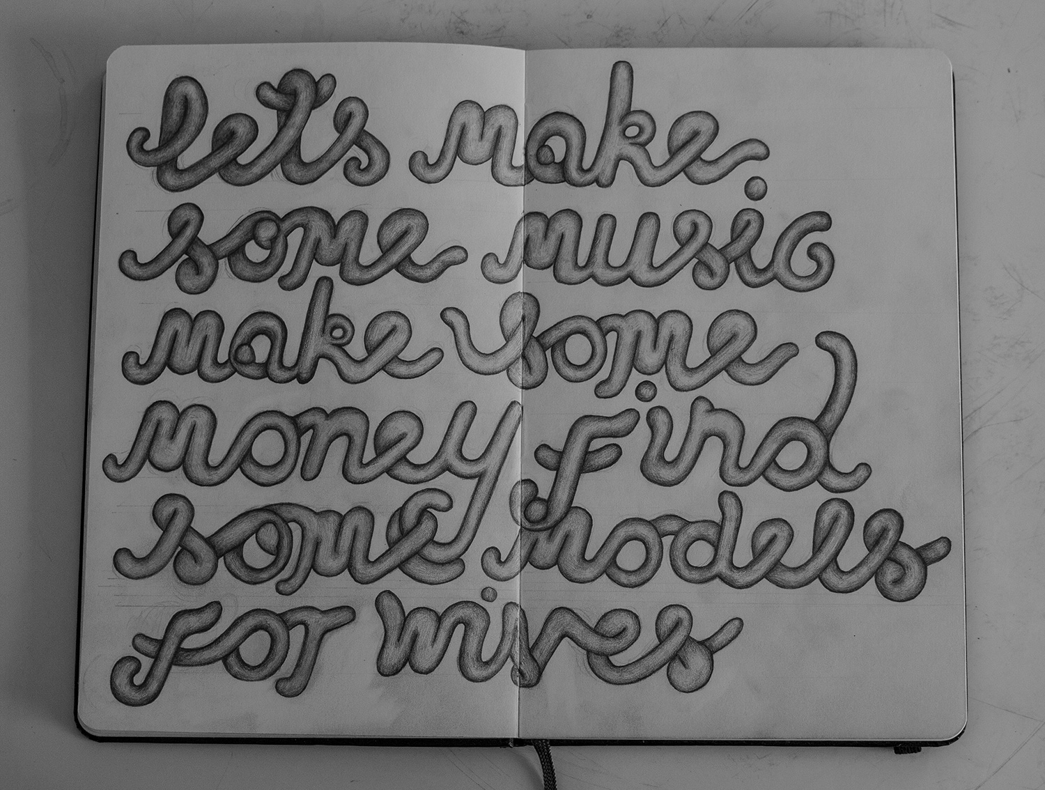 1500x1134 Mgmt Lyrics Sketch Typography Niki Forecast - Sketch Typography