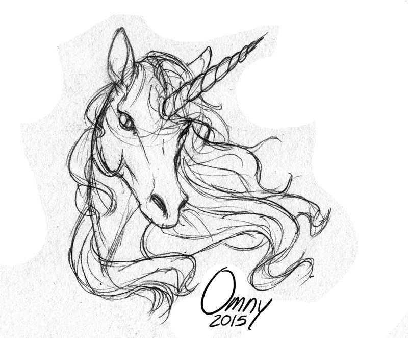 800x662 For Azurala Unicorn Bust By On @ - Sketch Unicorn