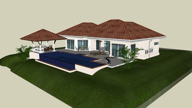 654x368 Sketchup Components 3d Warehouse Pool House With Swimming Pool - Sketch Up Warehouse