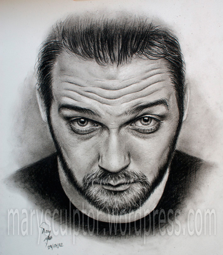 709x812 Tom Meighan Charcoal Portrait Drawing, By Me! Marysculptor - Sketch Using Charcoal Pencil