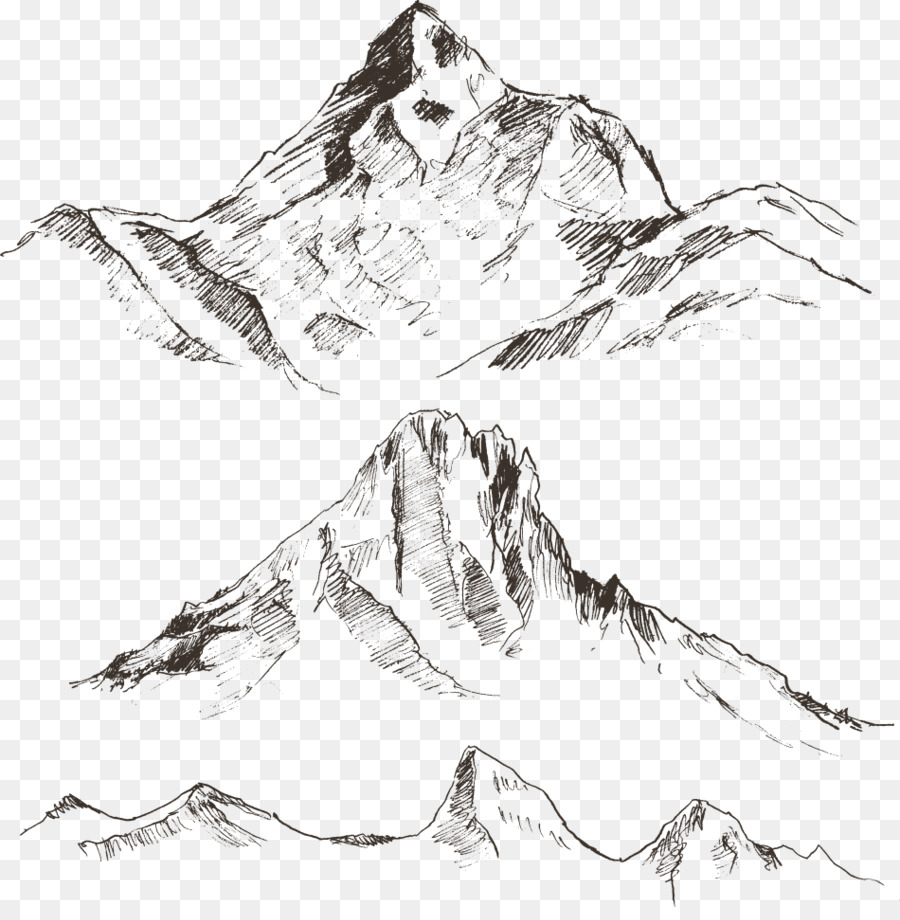 900x920 Drawing Mountain Sketch - Sketch Vector