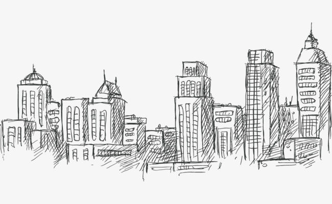 650x400 Architectural Sketch Vector Illustration Material, Sketch Vector - Sketch Vector