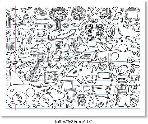 560x470 Free Art Print Of Notebook Doodle Design Elements . Notebook - Sketch Vector Free