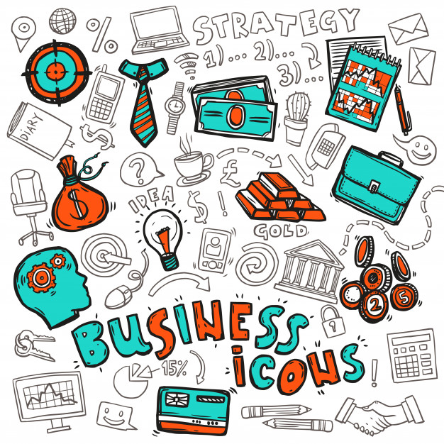 626x626 Business Icons Doodle Sketch Vector Free Download - Sketch Vector Free
