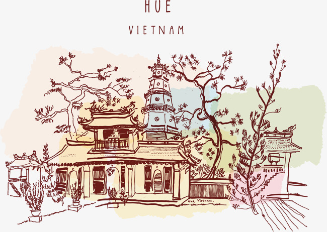 650x462 Hand Painted Vietnamese Scenery, Hand Vector, Vector Material - Sketch Vietnam