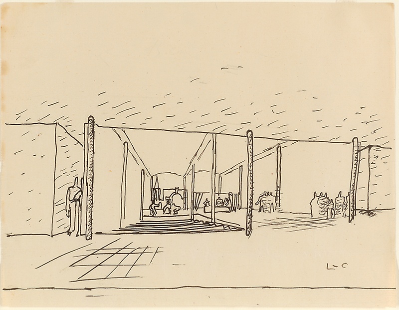 800x621 Club De Centre Rural Perspective Sketch The Art Institute Of - Sketch View