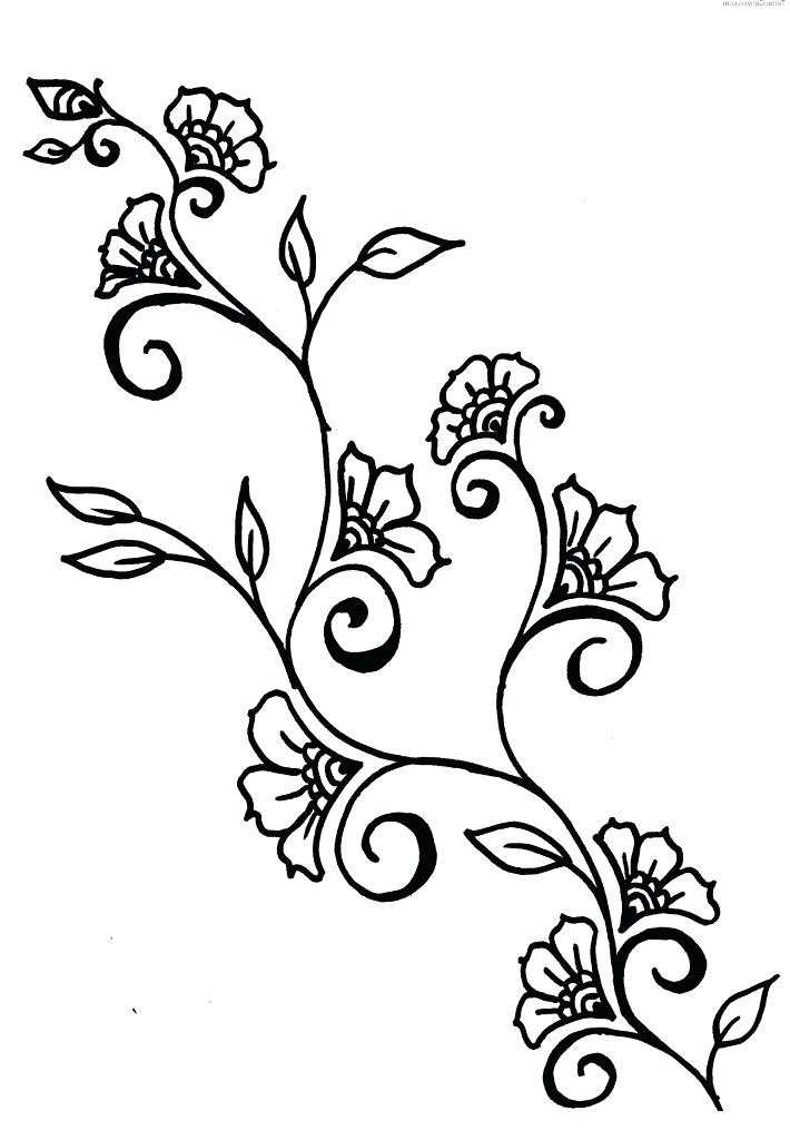 710x1024 Flower Design Drawing Simple Flower Designs For Pencil Drawing - Sketch Vines
