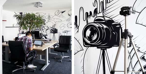 597x304 8 Funky Office Wall Art Designs Funky Furniture Designs - Sketch Wall Art