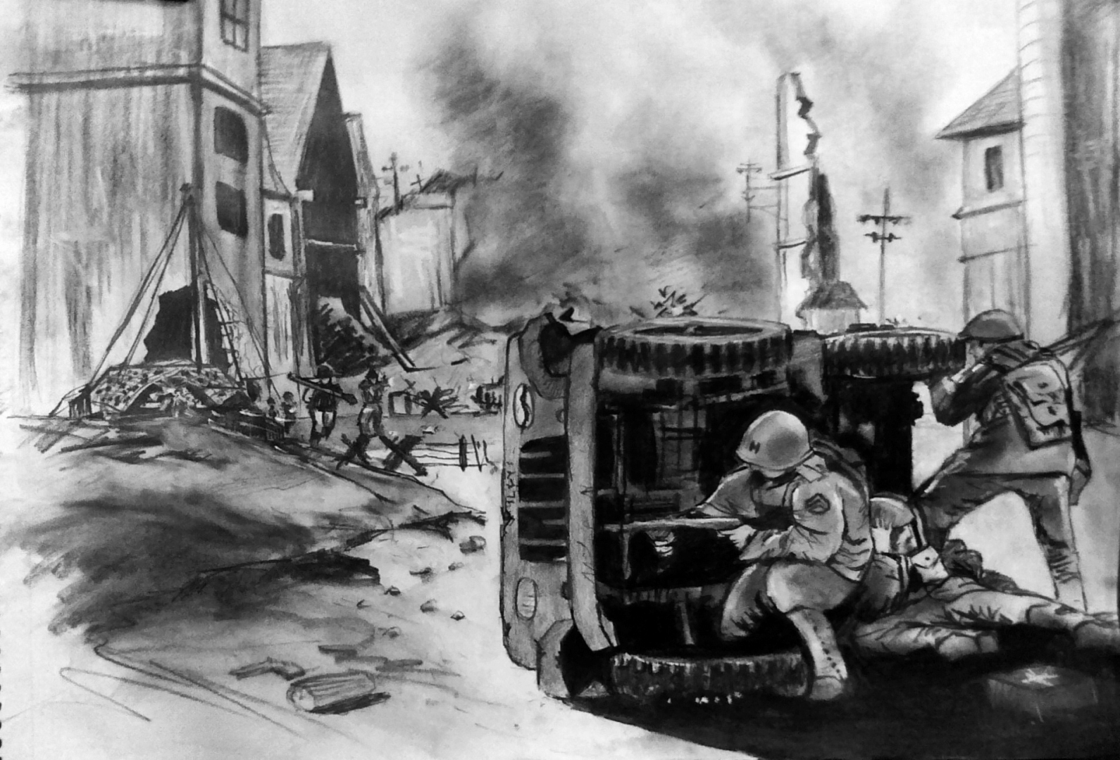 1590x1080 Sketch War Pencil And Canvas World War 2 Sketch Ambush - Sketch War