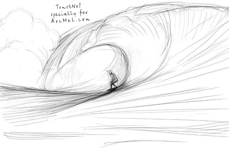768x510 How To Draw Waves Step By Step - Sketch Waves