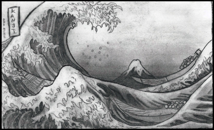 700x425 Waves Sketch Of A Painting By Sakitu - Sketch Waves