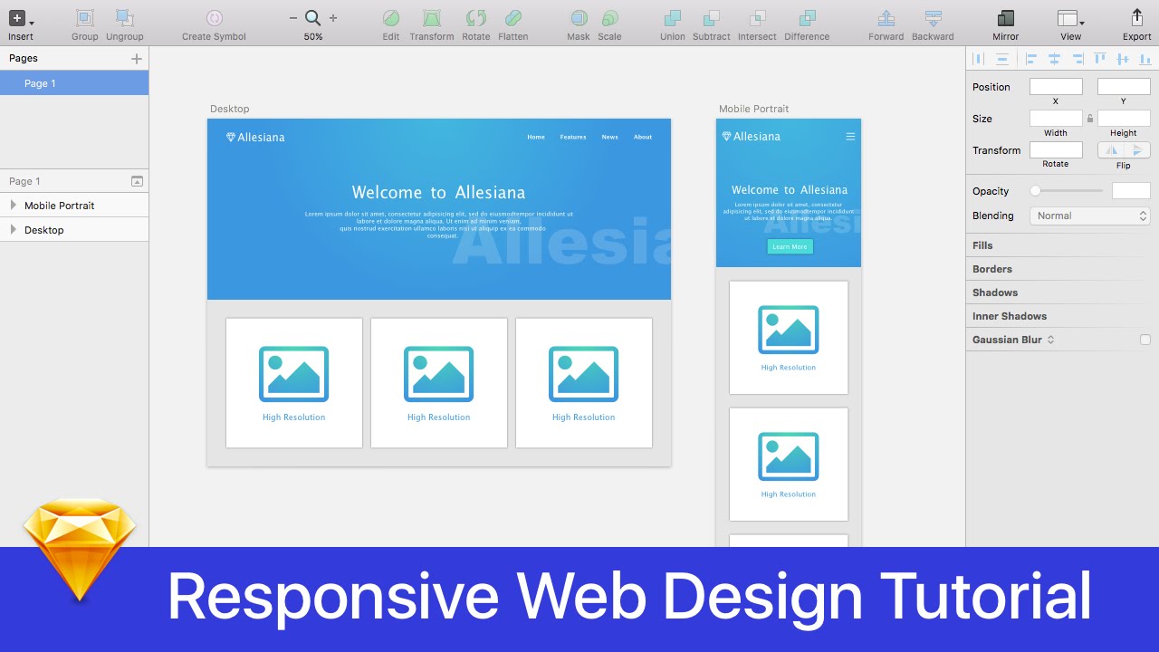 1280x720 Sketch 3 Tutorial Responsive Web Design Part 1 - Sketch Web Design