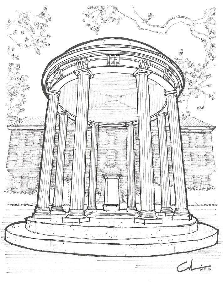 711x900 U N C Old Well Drawing By Calvin Durham - Sketch Well